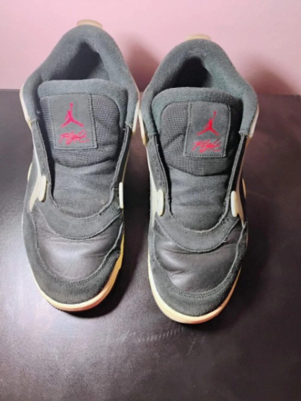 Nike Air Jordan 4 RM Black Sail FQ7939-006 Men's Sz 11 Well Worn Beater Sneakers